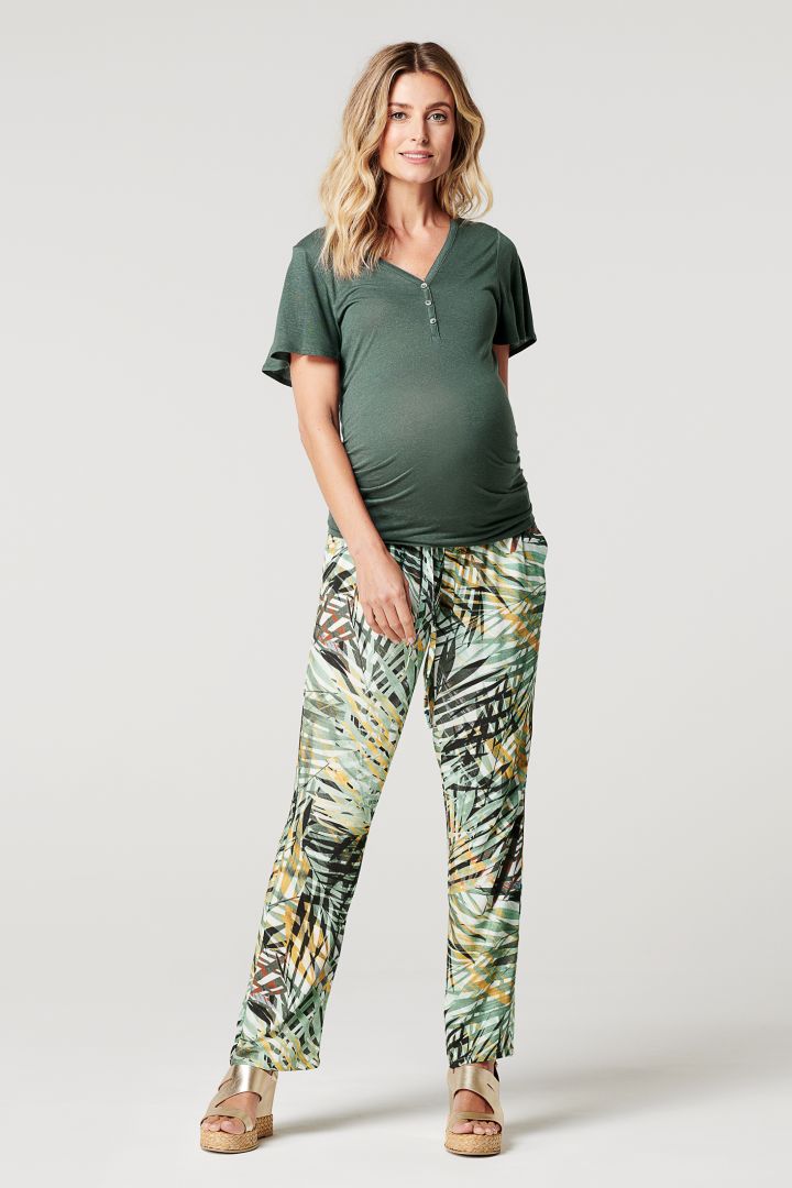 Umstandshose mit Palmen Print