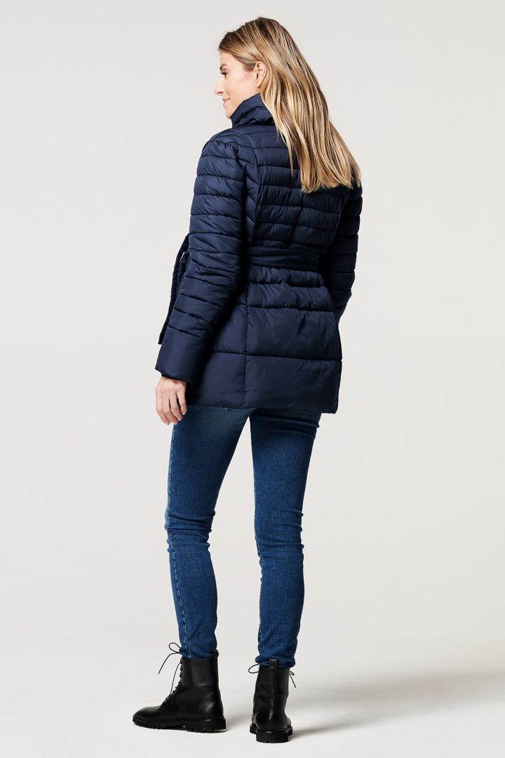 Umstands-Steppjacke mit Schwangerschafts-Einsatz blau