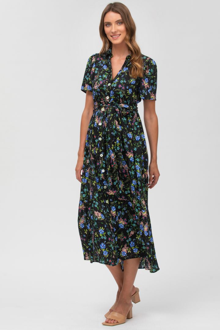 Umstands- und Stillblusenkleid mit Blumenprint