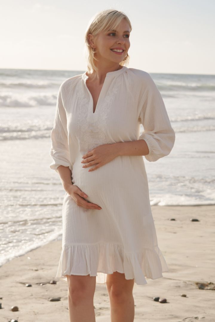 Double Cotton Boho Umstandskleid