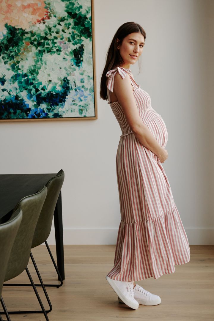 Maternity Dress with Stripes