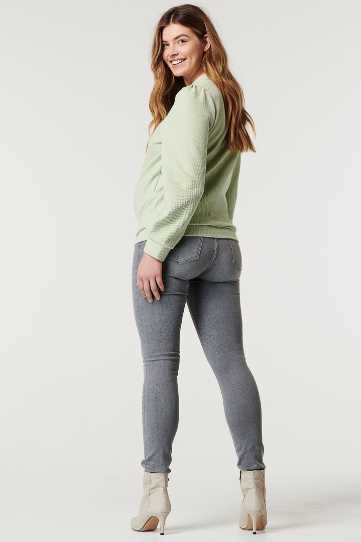 Maternity and Nursing Sweater with Puffy Sleeves