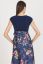 Vorschau: Maxi Umstands- und Stillkleid mit Satinrock navy