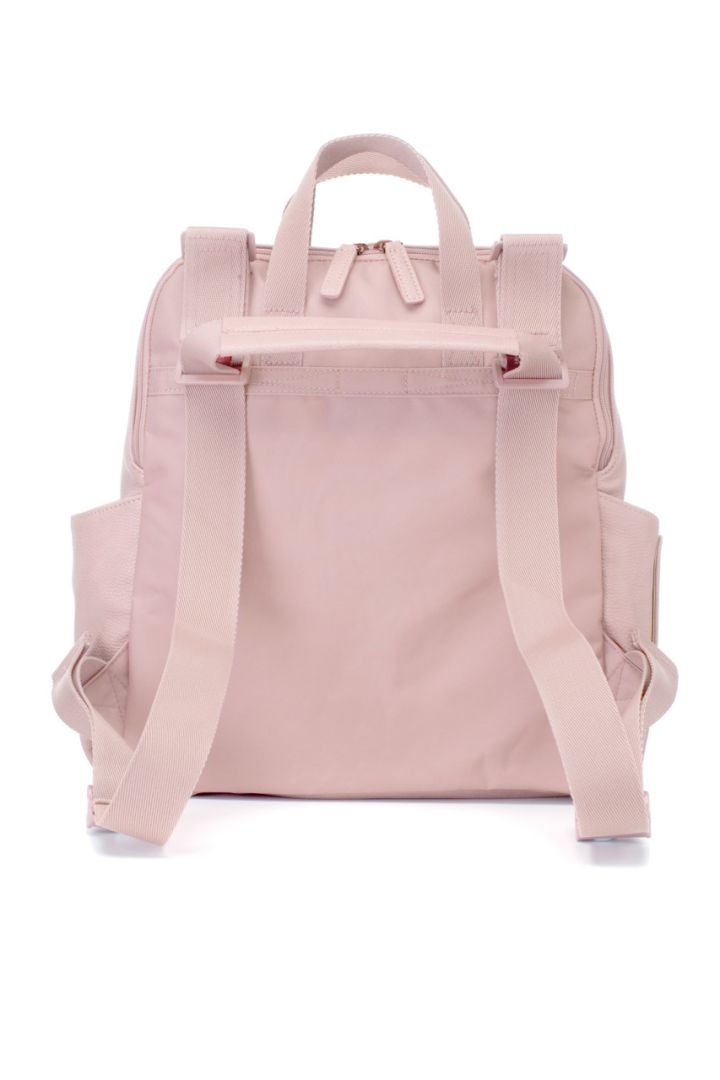 Wickelrucksack aus veganem Kunstleder hellrosa