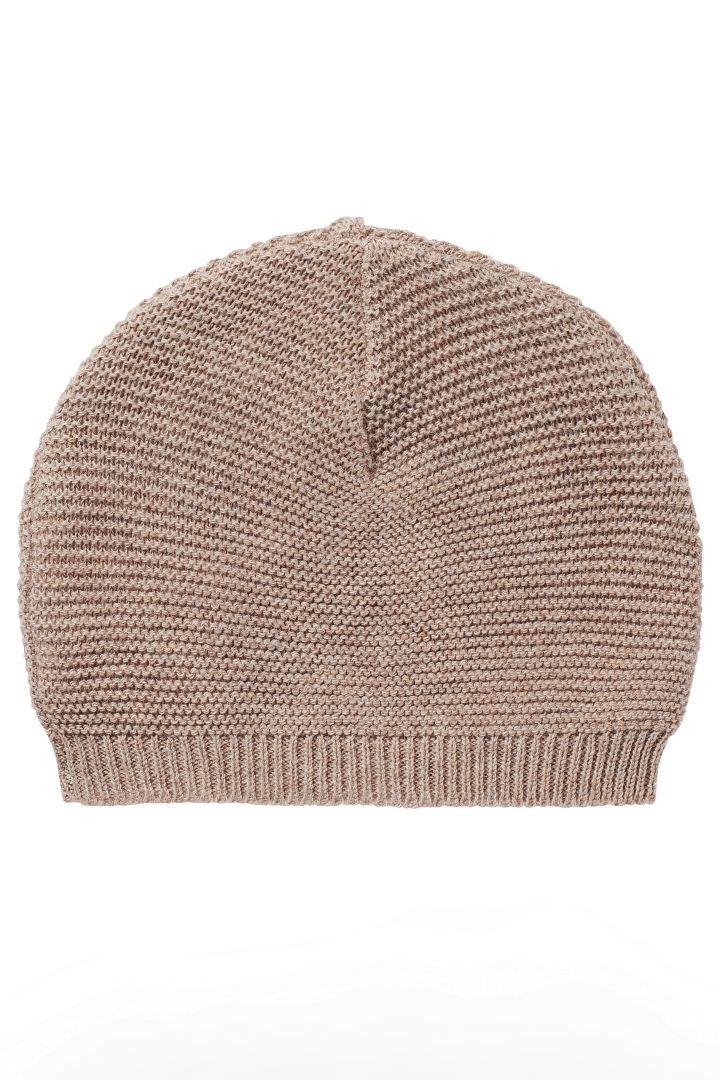 Organic Baby-Strickmütze taupe