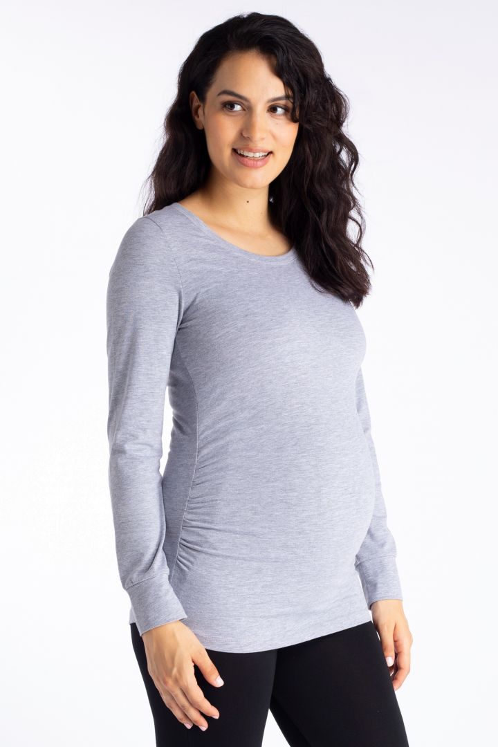 Umstandsshirt aus Bio-Baumwolle grau