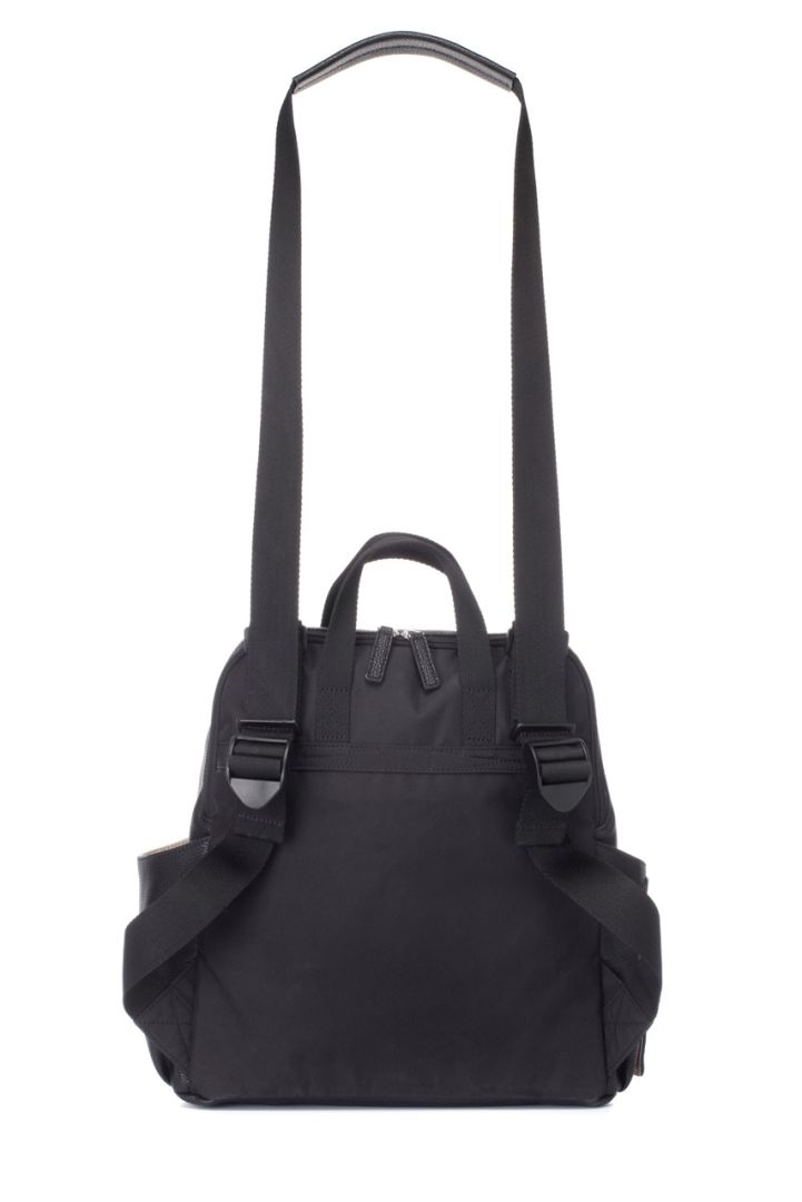 Wickelrucksack aus veganem Kunstleder schwarz