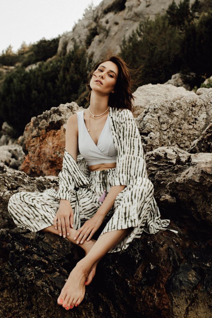 Umstandskimono mit Batik Print