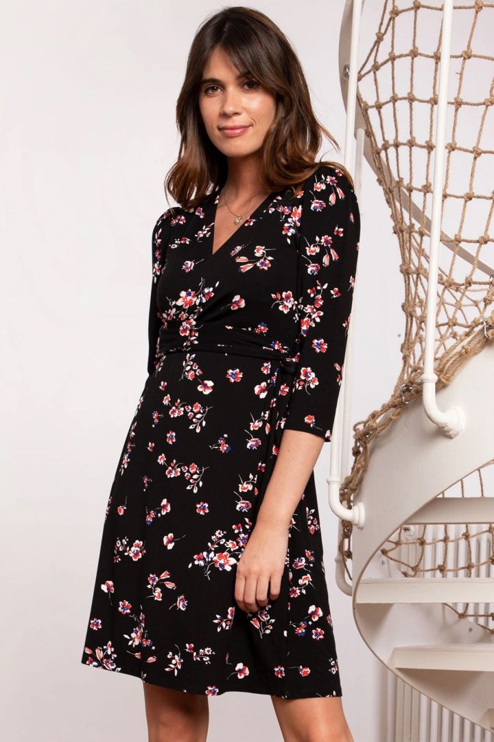 Maternity and Nursing Dress with Floral Print