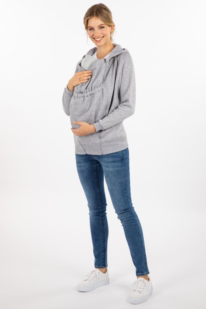 Umstands-Hoodie und Tragejacke hellgrau