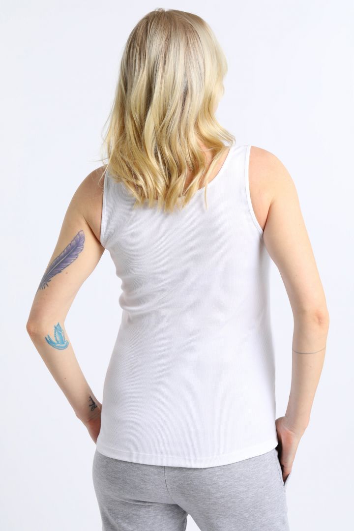 Organic Maternity and Nursing Top with Button Front white