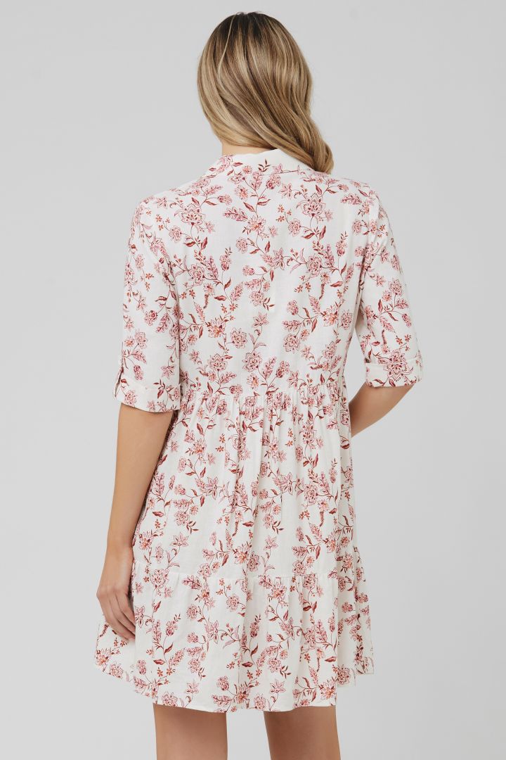 Maternity and Nursing Dress with Floral Print