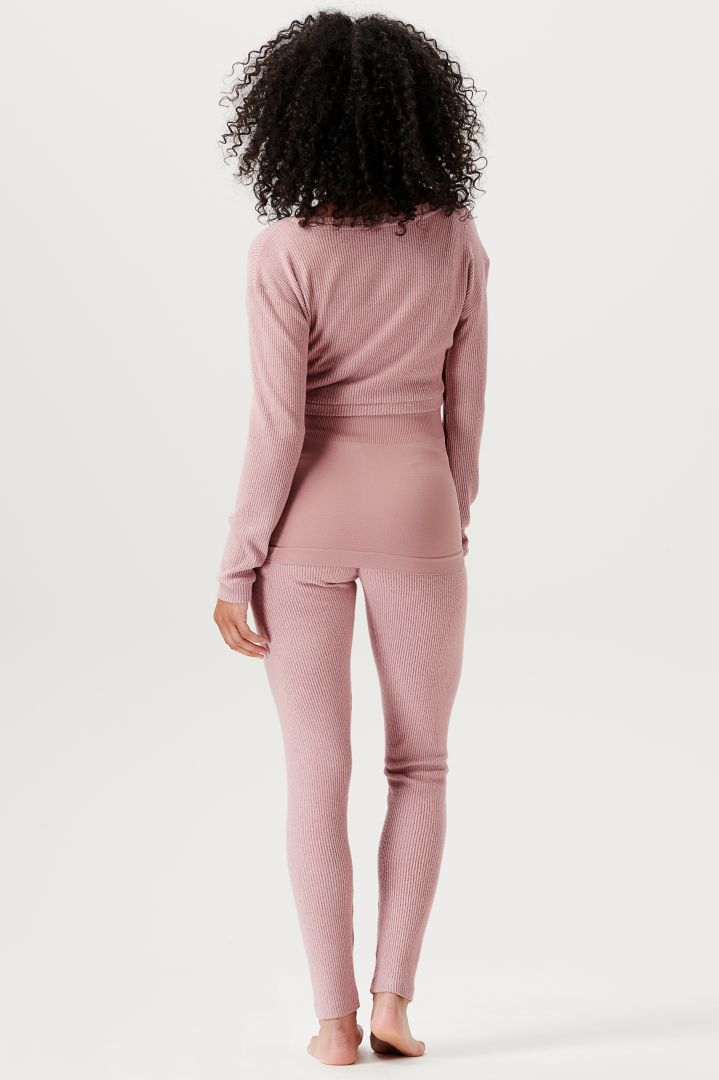 Ecovero Cropped Rib Maternity Shirt pink