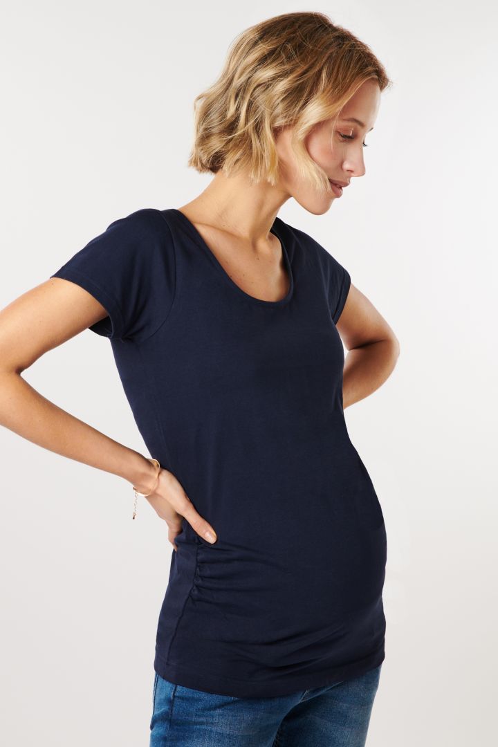 Organic Umstandsshirt mit Rückendetail navy