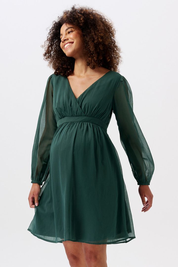 Eco Chiffon Umstandskleid dunkelgrün