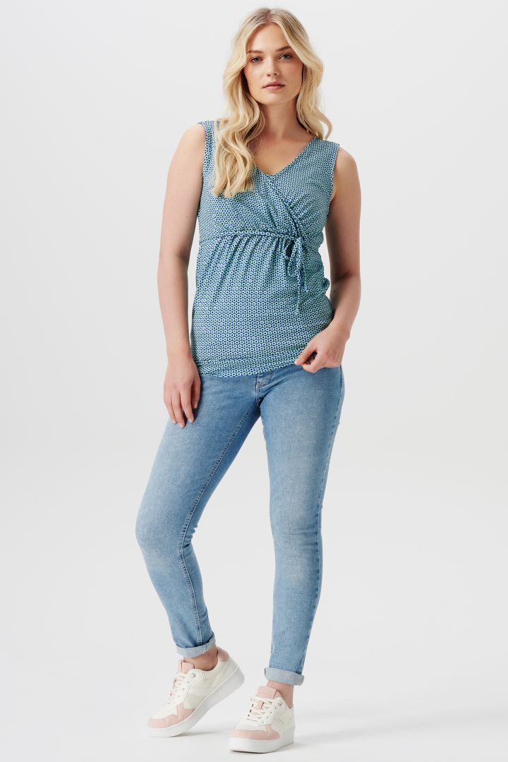 Ecovero Cross-Over Umstandstop mit Allover Print