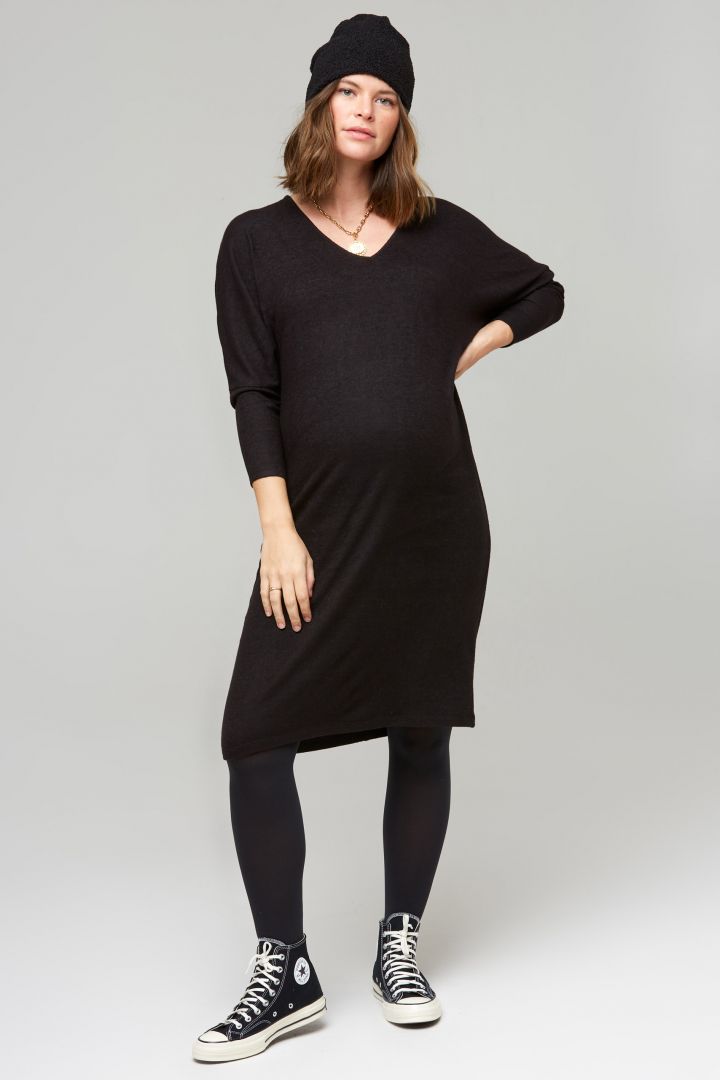Super Soft Umstands- und Stillkleid schwarz