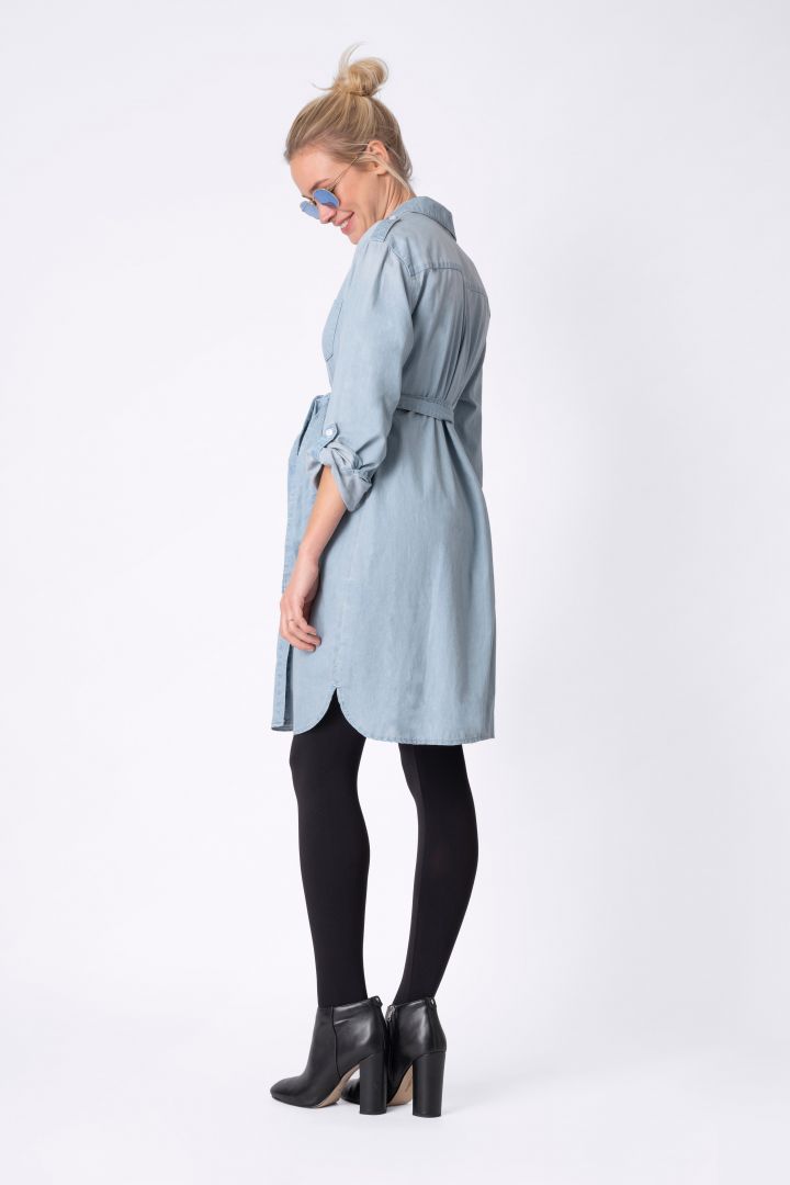 Maternity and Nursing Shirtdress denim