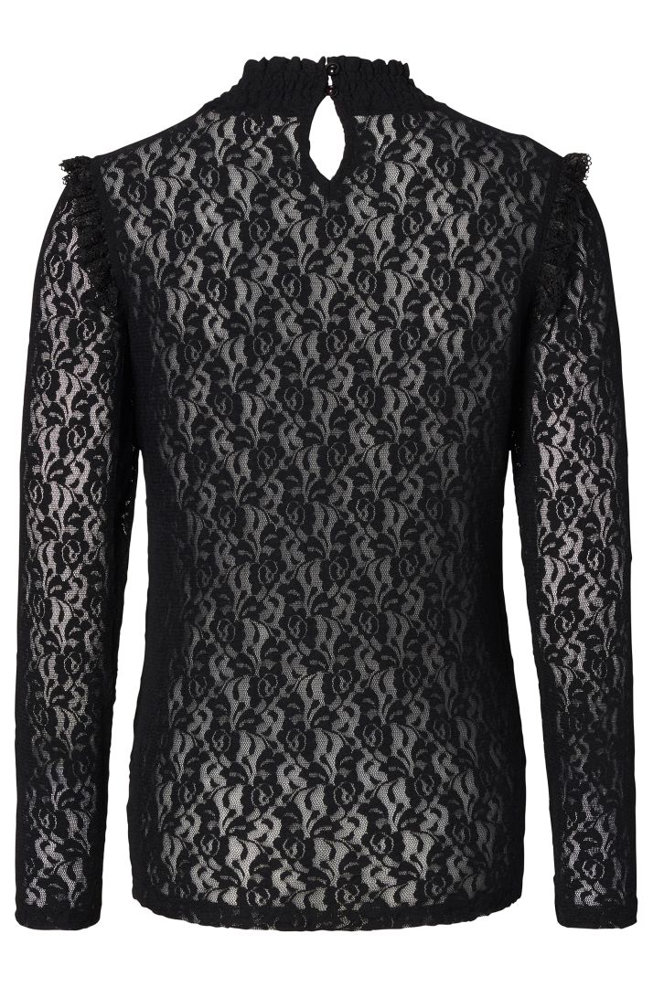 Lace Maternity Blouse with Stand-up Collar