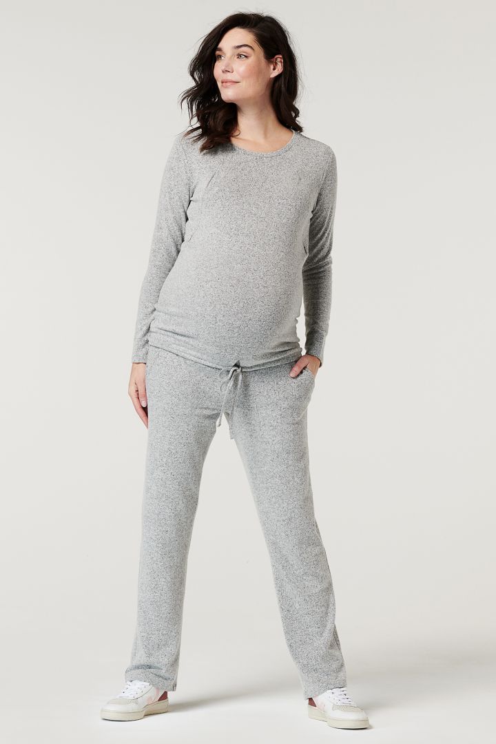 Ecovero Lounge Maternity Trousers Wide Leg grey