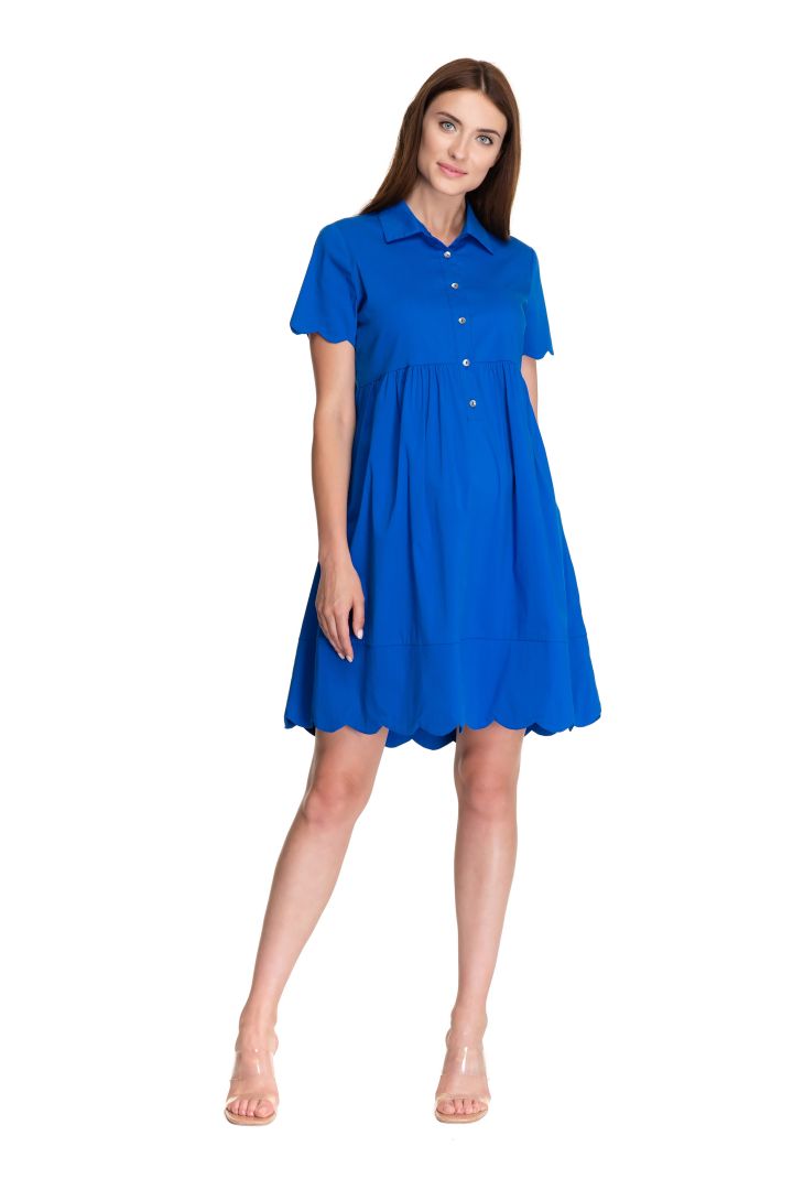 Maternity and Nursing Dress with Shell Tuc Hem azur