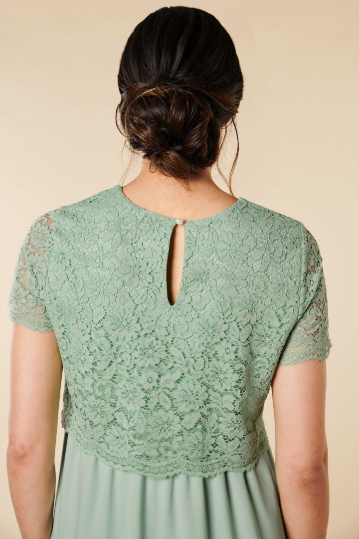 Festliches Umstands- und Stillkleid mit Spitze mint