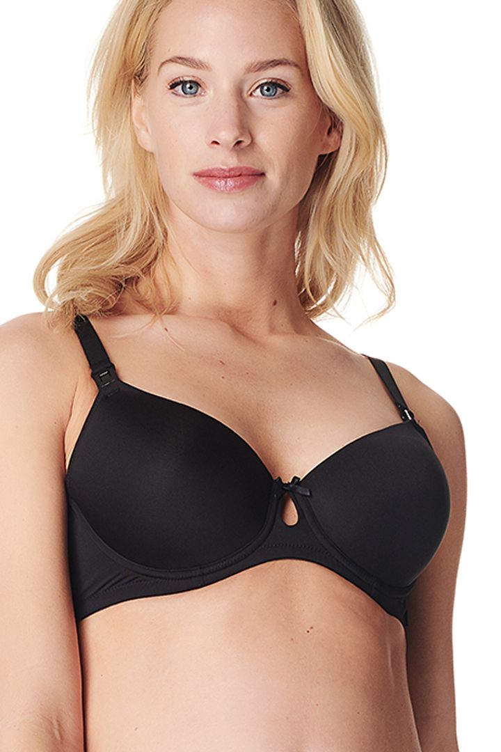 Keyhole Nursing Bra with Form Cups black