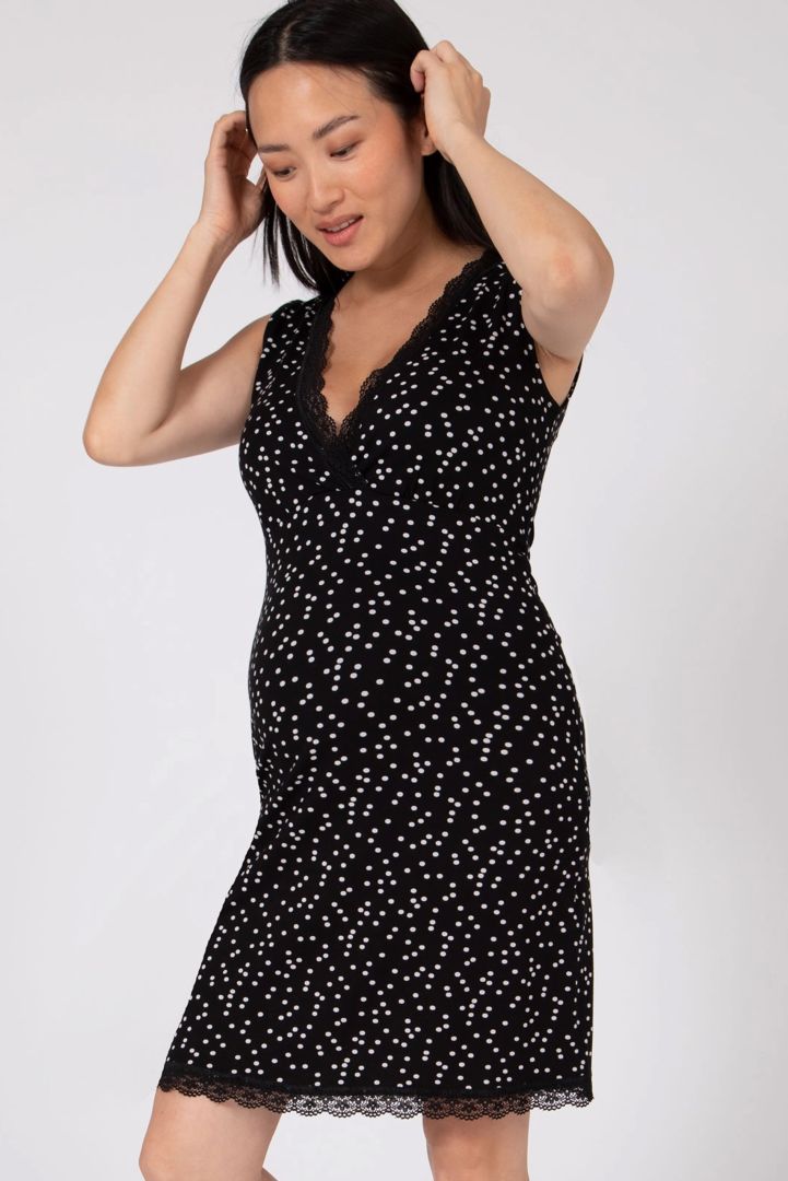 Umstands- und Stillnachthemd mit Spitze