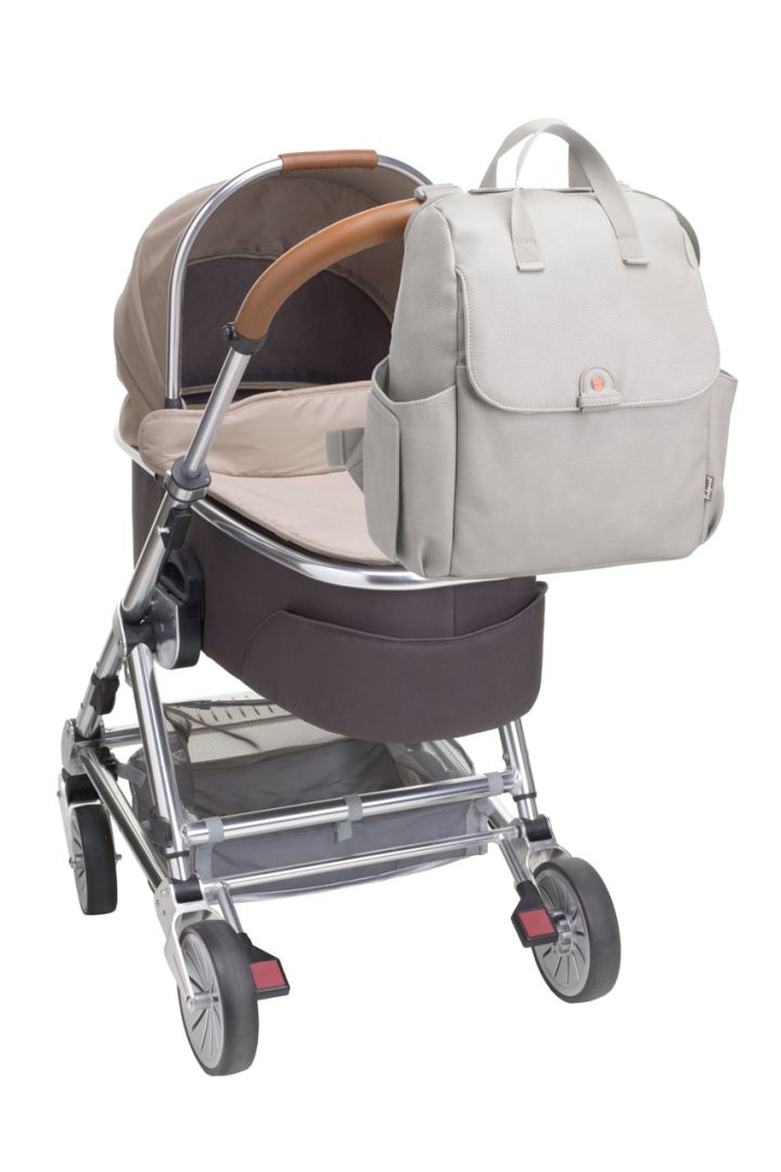 Wickelrucksack aus veganem Kunstleder grau