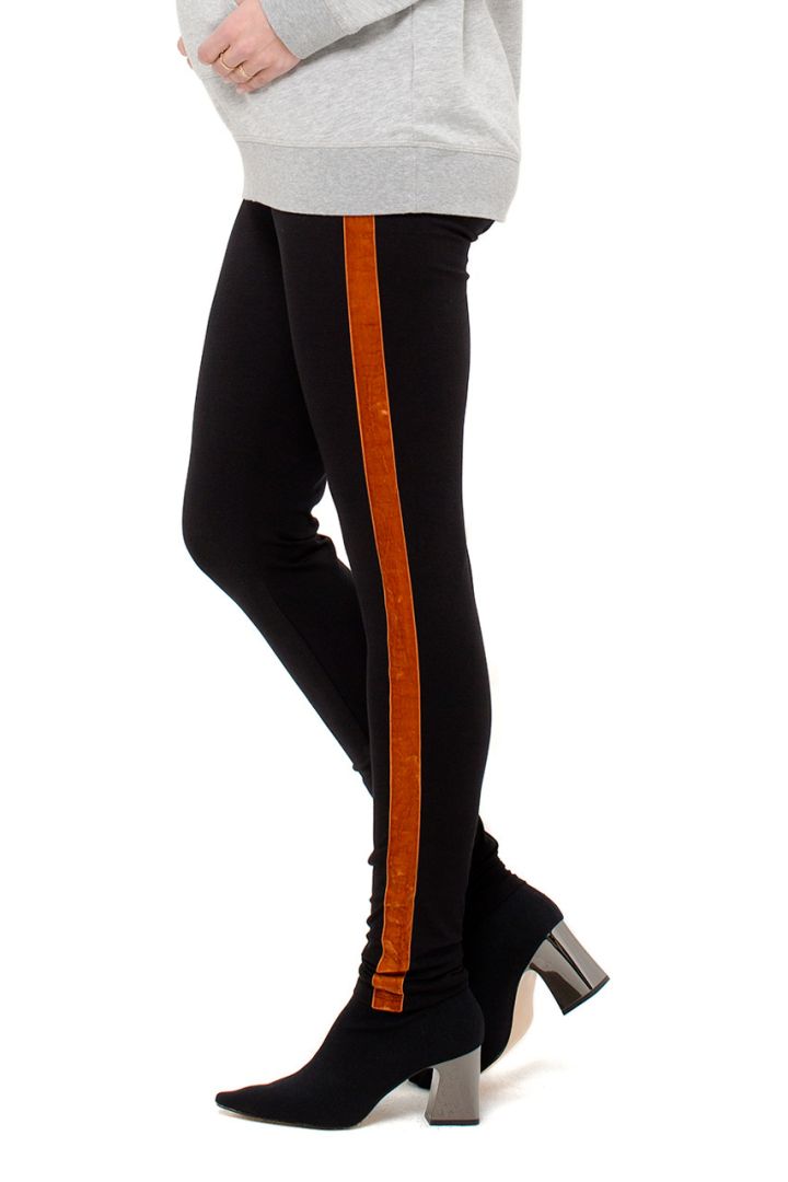 Meternity Trousers with Velvet Stripes