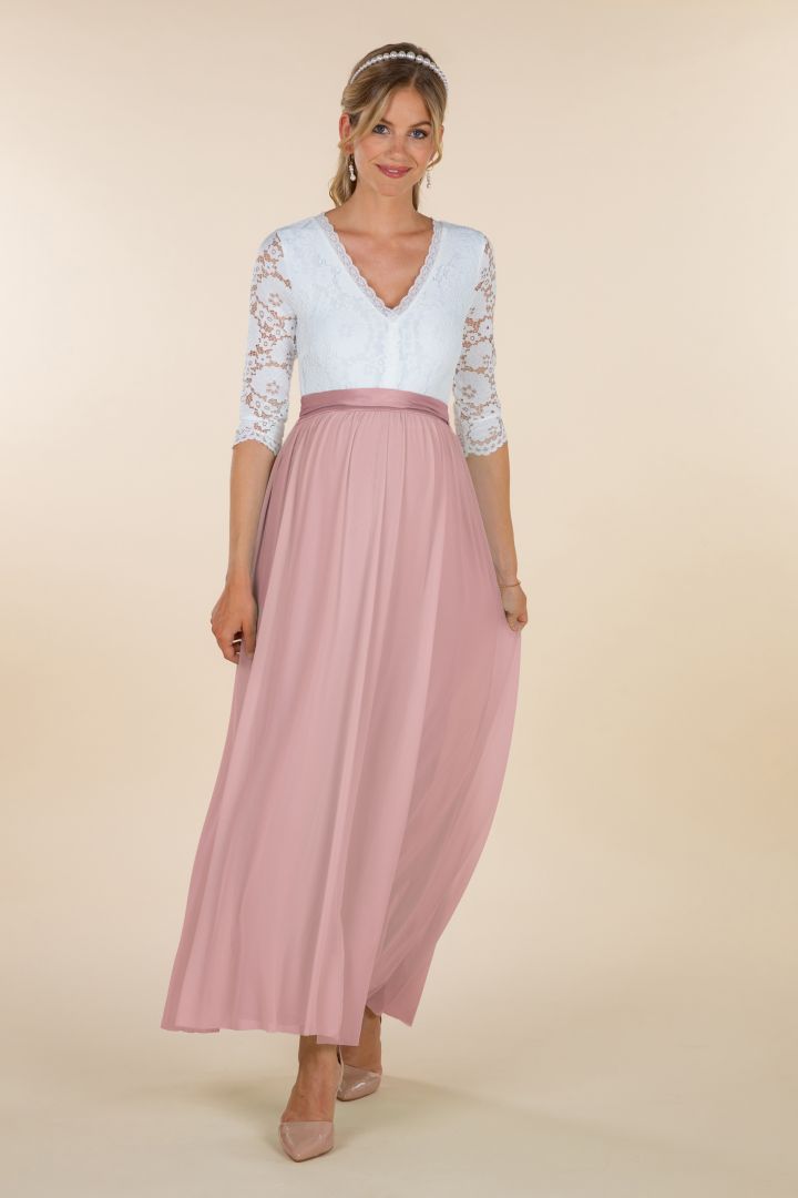 Maxi Umstandsbrautrock aus Tüll rose