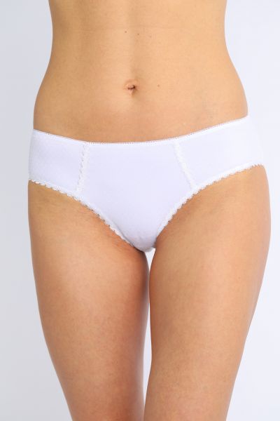 Umstandsslip mit Pünktchen und Spitze weiß