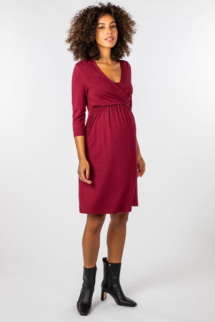 Ecovero Umstands- und Stillkleid bordeaux