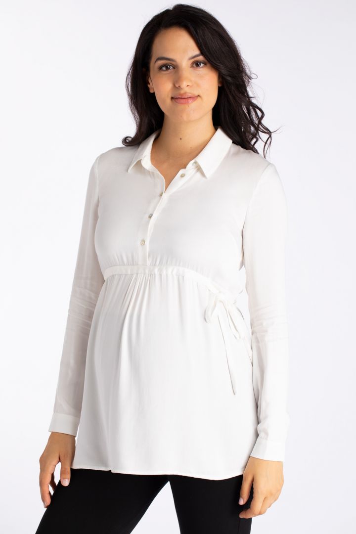 Maternity and Nursing Blouse with Empire Tie