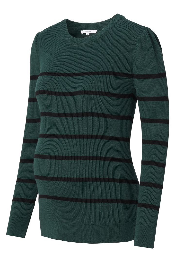Umstandspullover mit Streifen grün
