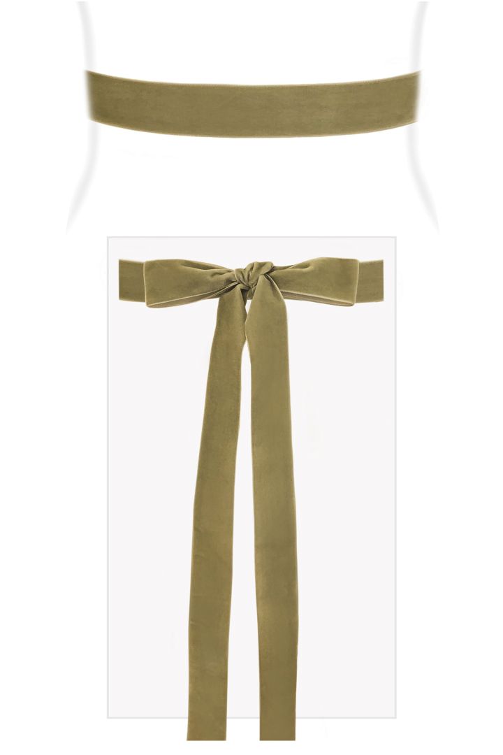 Velvet Ribbon Sash (Sage Green)