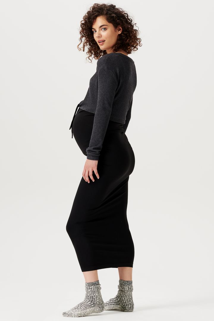 Ecovero Cropped Rib Maternity Shirt grey