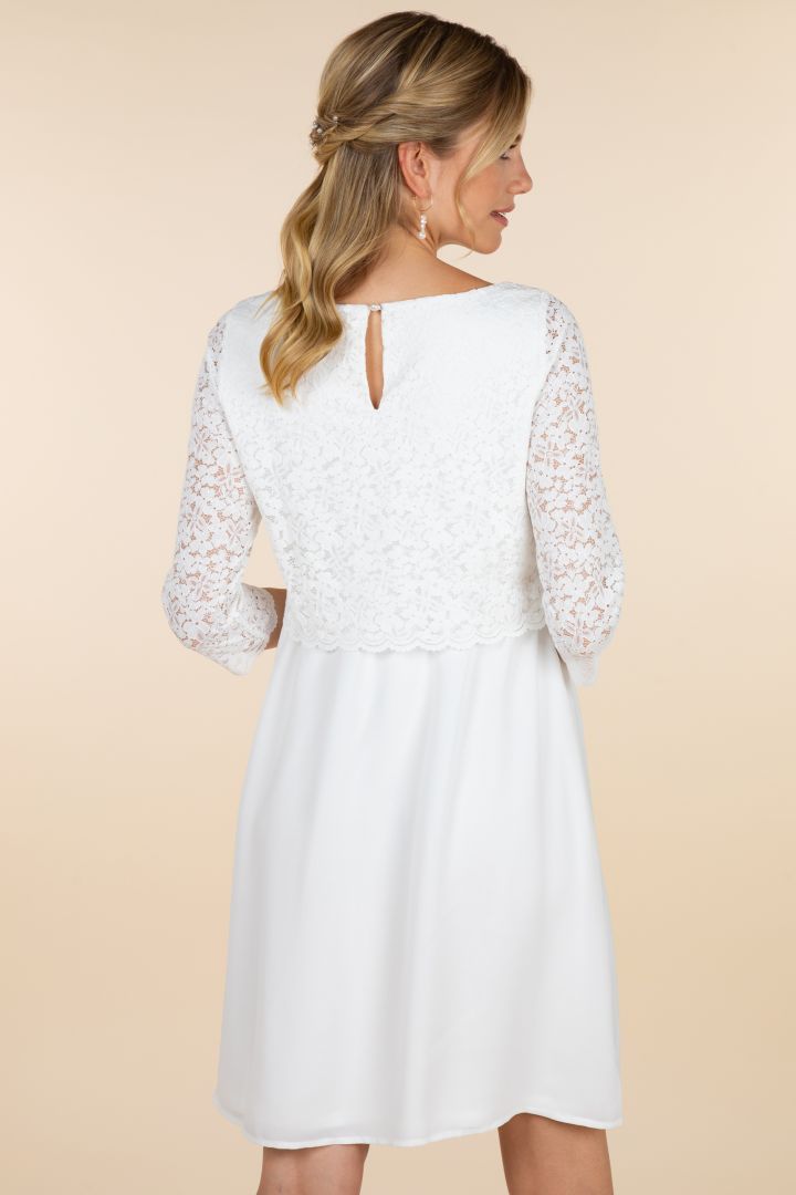 Umstands- und Stillbrautkleid mit 3/4 Ärmeln elfenbein