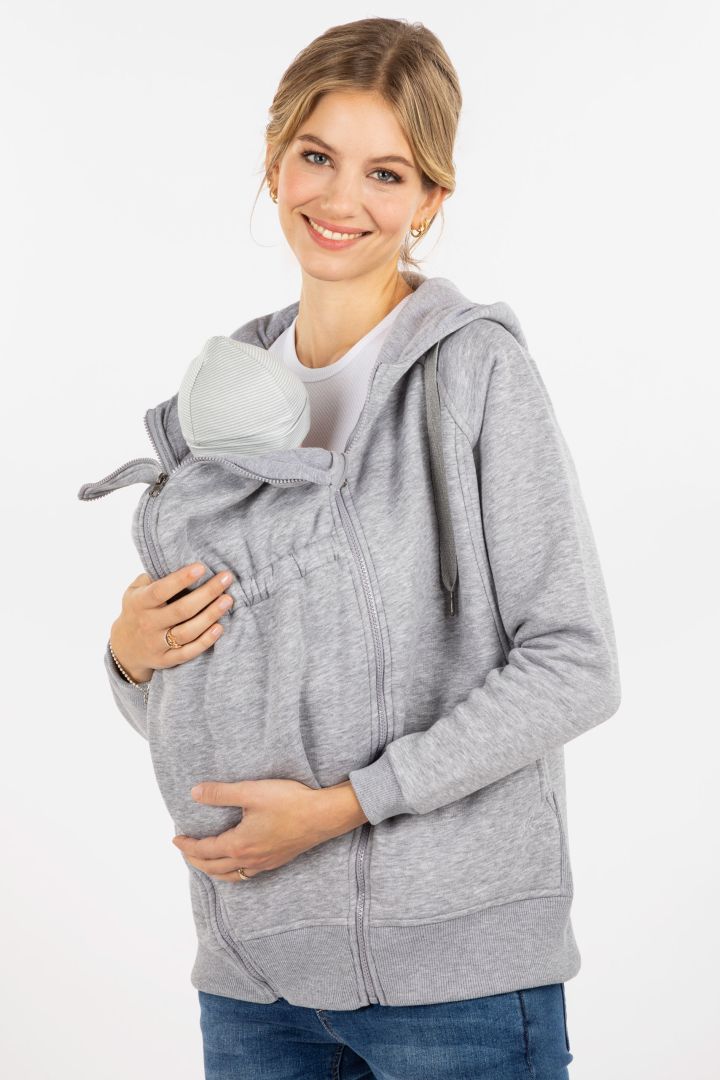 Umstands-Hoodie und Tragejacke hellgrau