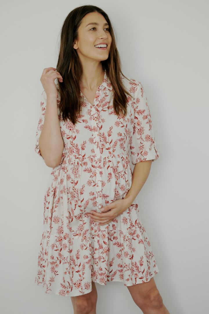 Maternity and Nursing Dress with Floral Print