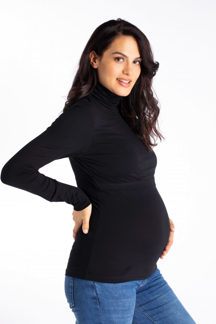 Ecovero Umstands- und Stillshirt mit Rollkragen