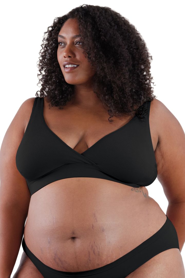 Eco Schlaf Still BH mit Rippstruktur schwarz
