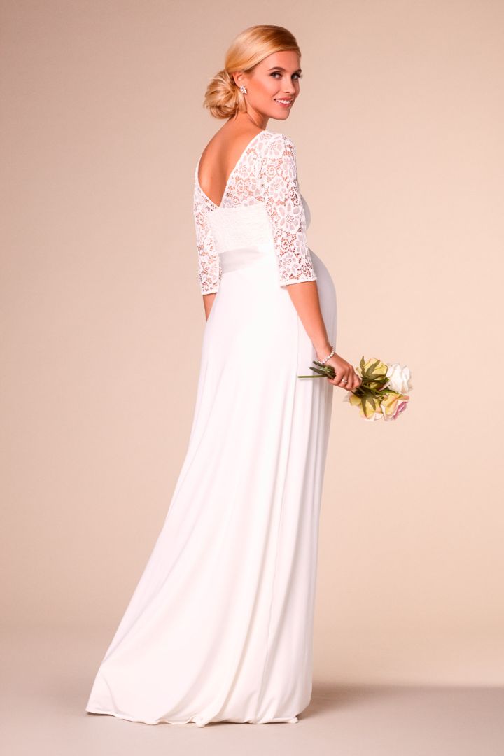 Umstandsbrautkleid mit Rückenausschnitt lang