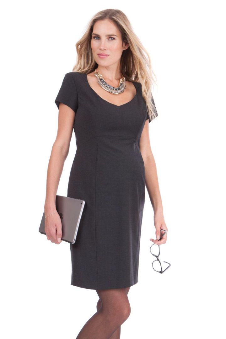 Shift Maternity Dress with Heart-Shaped Neckline