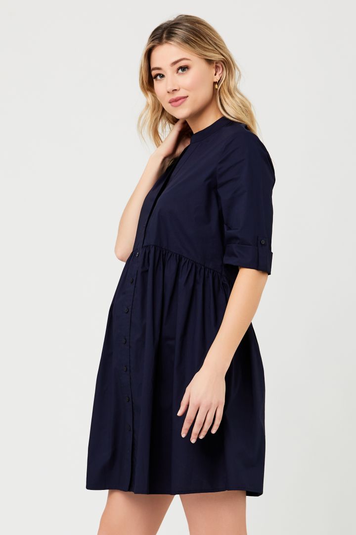 Umstands- und Stillkleid aus Popeline navy