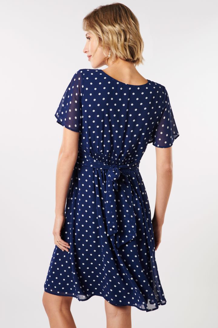 Chiffon Maternity and Nursing Dress with Dots