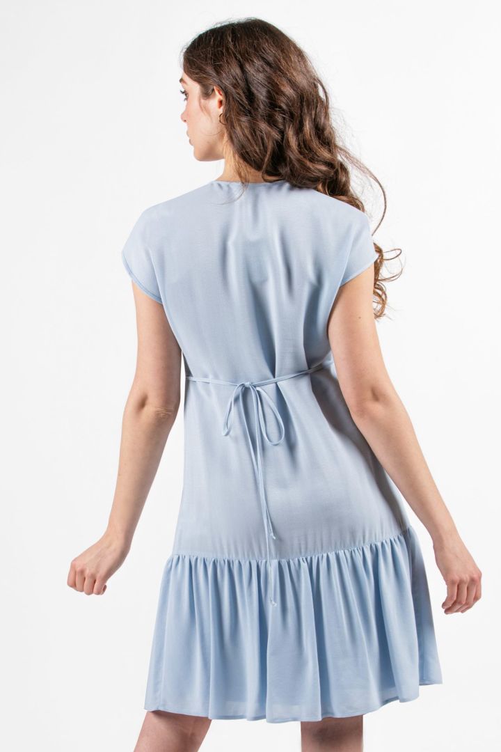 Maternity Dress with Flounce Hem light blue