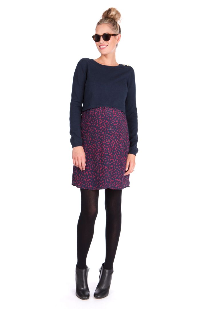 Umstands- und Stillkleid mit Strickoberteil