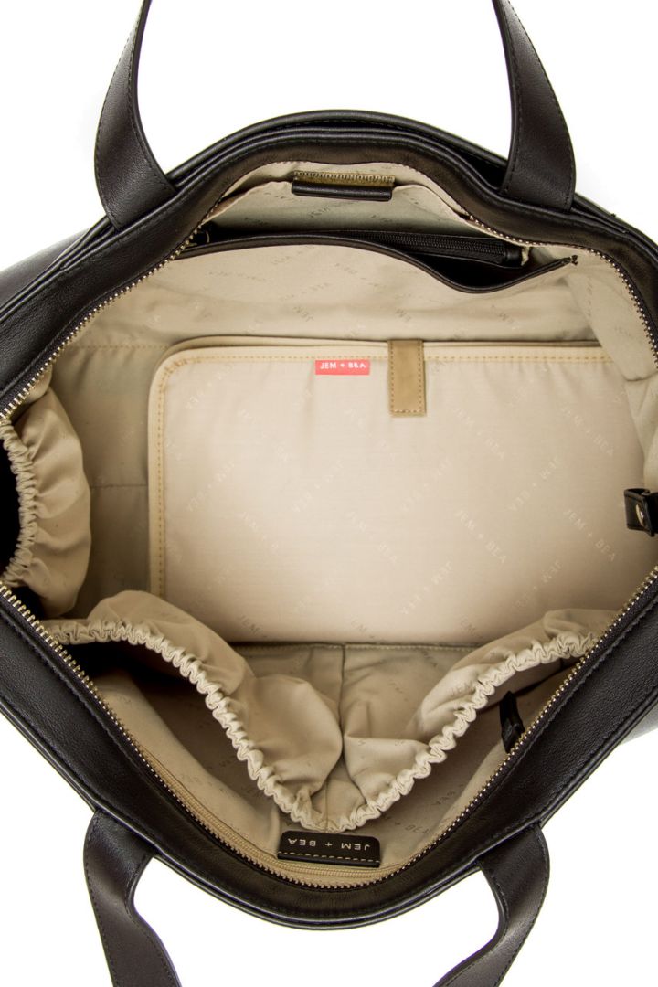 Satchel Wickeltasche aus Leder schwarz