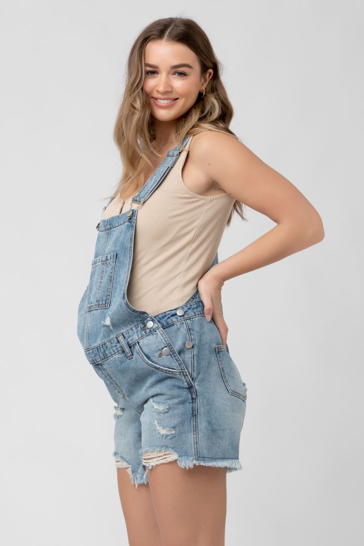 Denim Latzhose im Used Look